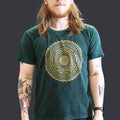 Nomad Sari Stonewashed Cotton T Shirt with Mandala Design Green