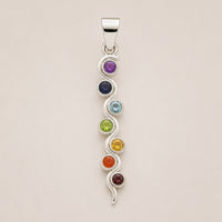 Indian Devotional Pendant - Silver Plated (45cm Cord)- Snake Chakra