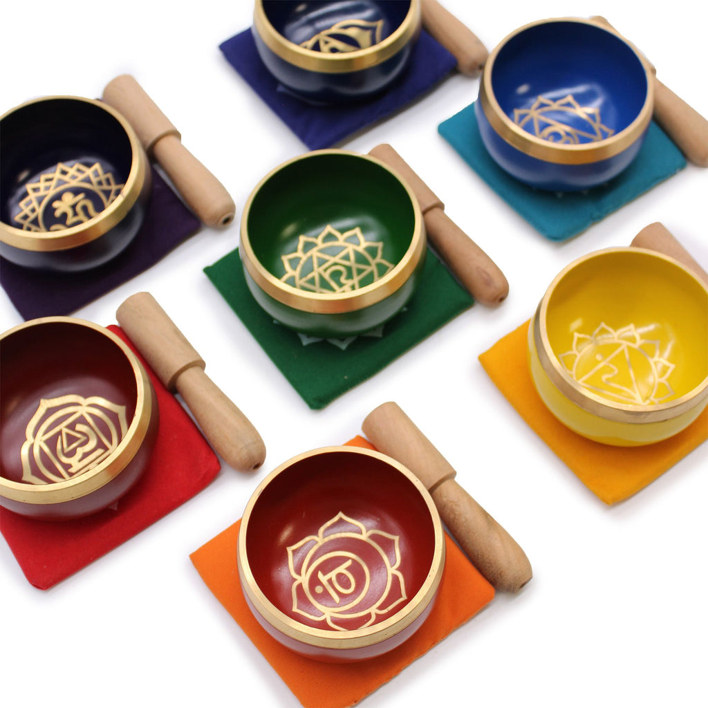 Chakra Pyramid Singing Bowl Gift Set with Seven Bowls for Harmony
