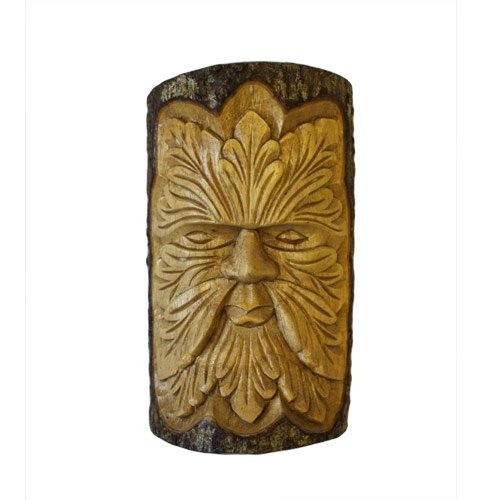 Large Green Man Tree Trunk Carving for Home and Garden Decor