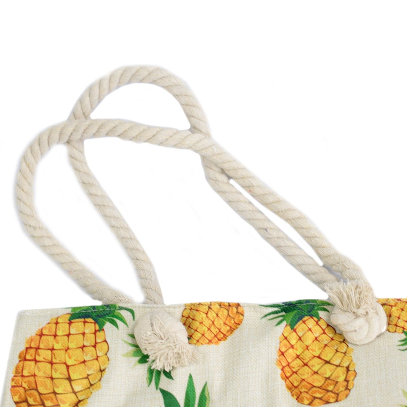 Stylish Pineapples Design Rope Handle Bag for Beach and Travel