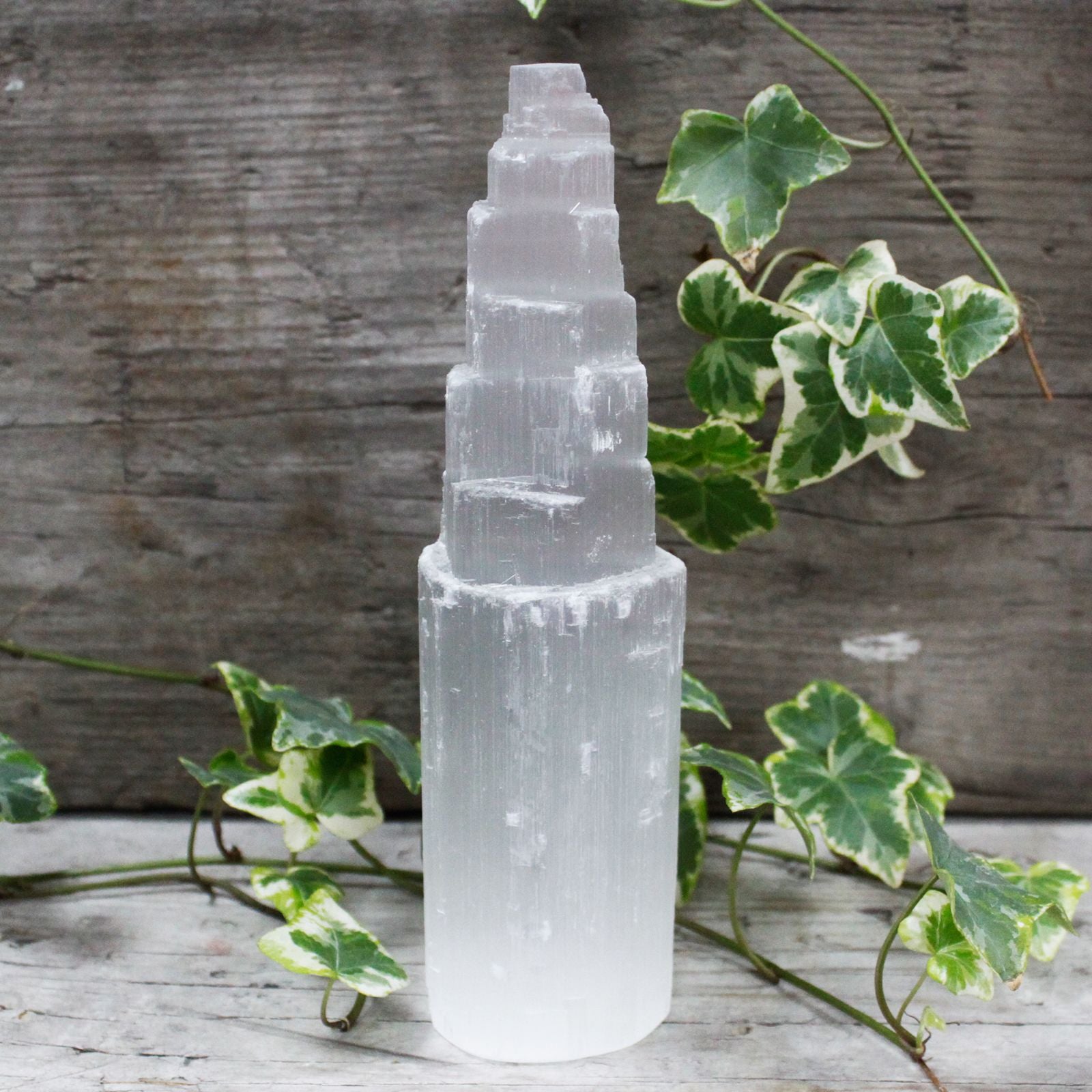 Natural Selenite Tower Unique Crystal from Morocco 20 cm Height