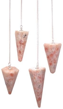 Magic Pendulum Sunstone Gemstone Dowsing Tool with Chain