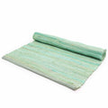 Large Indian Handloom Cotton Rug in Aqua for Home Decor Style
