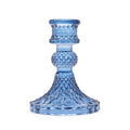 Vintage Dinner Candle Holder in Royal Blue Glass Design