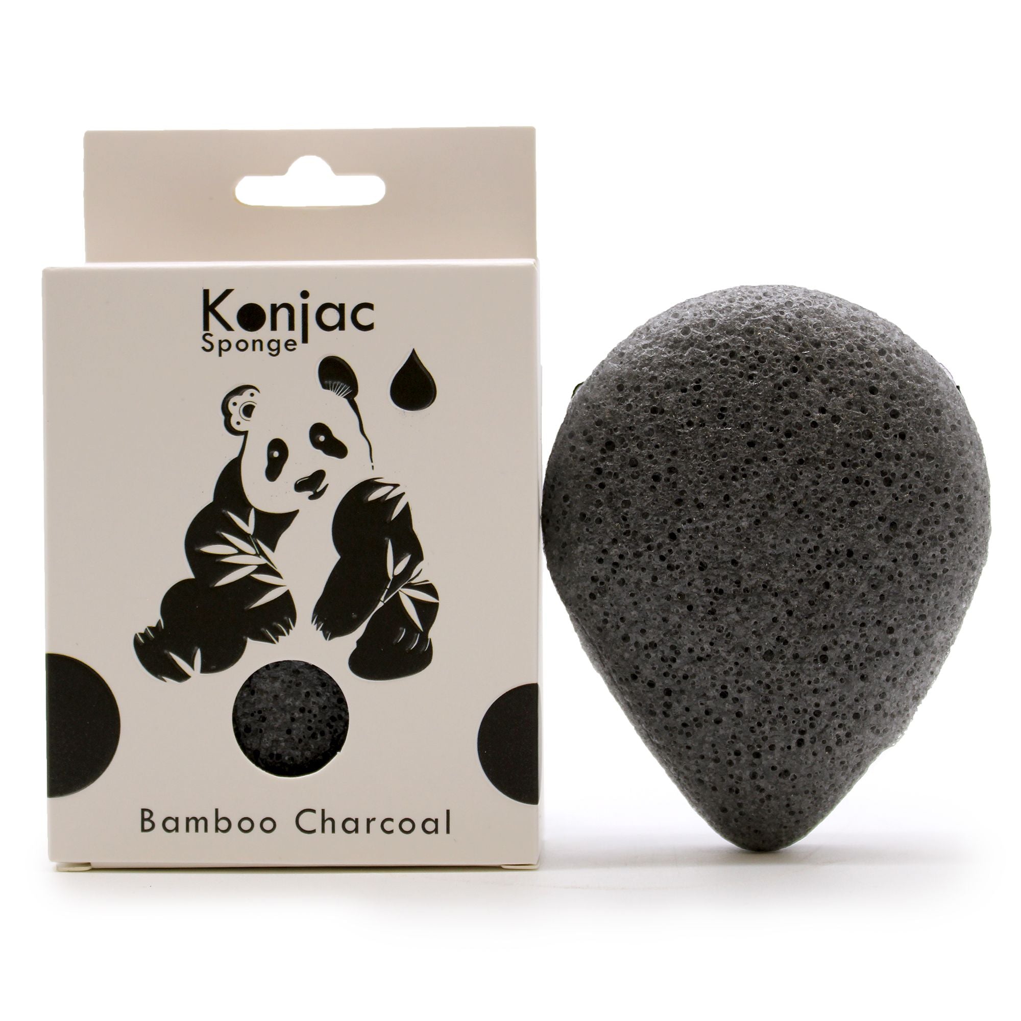 Teardrop Konjac Sponge with Bamboo Charcoal for Skin Cleansing