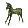 Large Gold and Turquoise Horse Decorative Figure for Home Décor