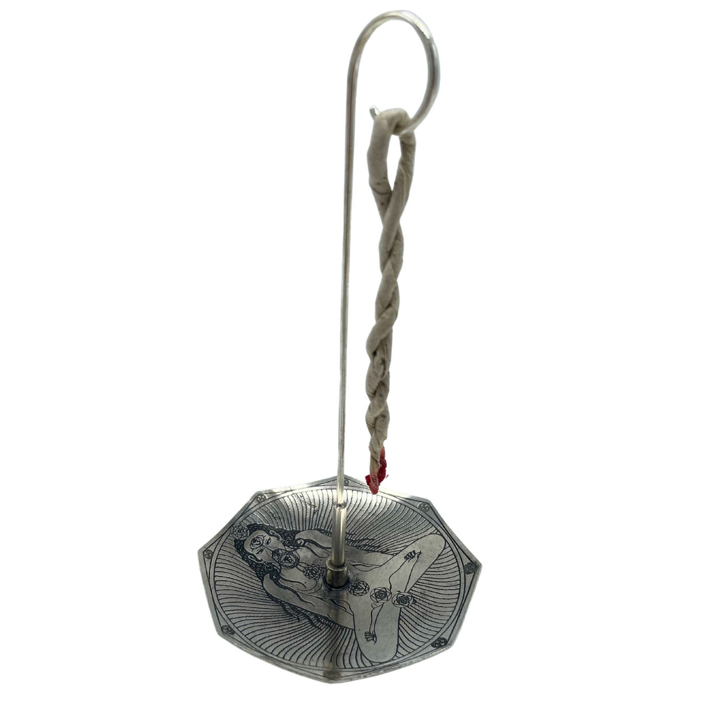 Rope Incense Set with Silver Plated Holder for Yoga Practice