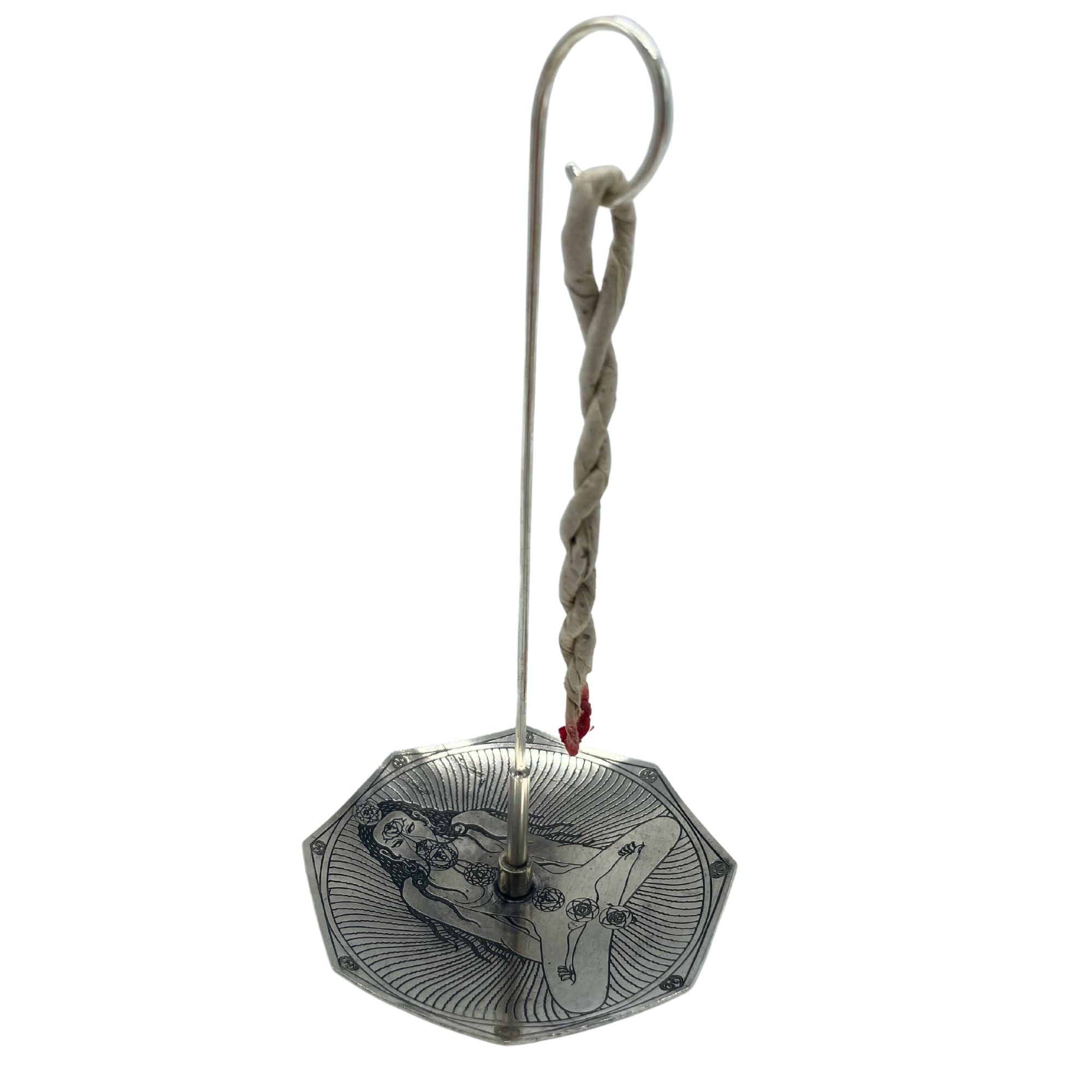 Rope Incense Set with Silver Plated Holder for Yoga Practice
