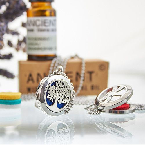 Aromatherapy Jewellery Necklace with Hamsa Chakra Design 30mm