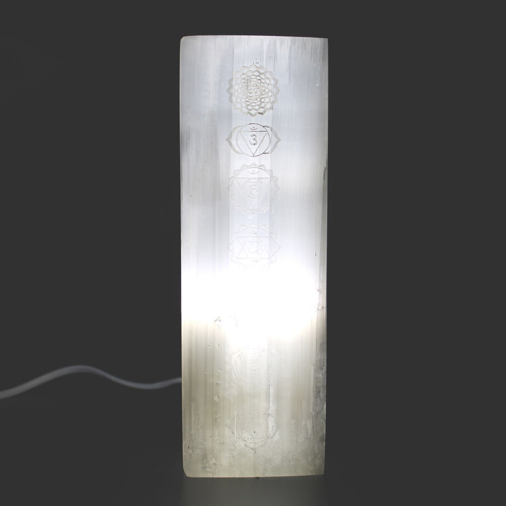 Selenite Block Lamp 25cm Unique Handmade Lamp for Home Decor