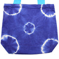 Natural Tie Dye Cotton Bag with Blue Rings and Comfortable Handle