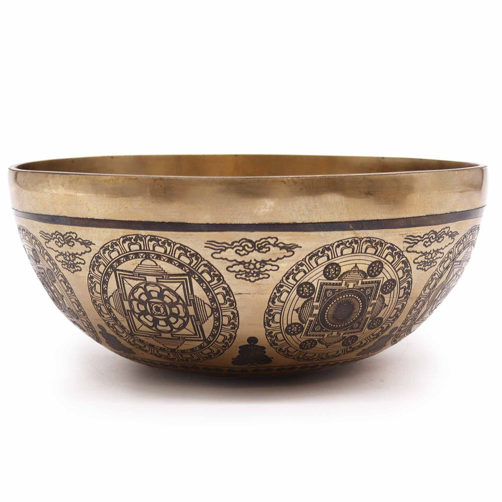 Tibetan Healing Engraved Bowl 21cm with 7 Chakra Design