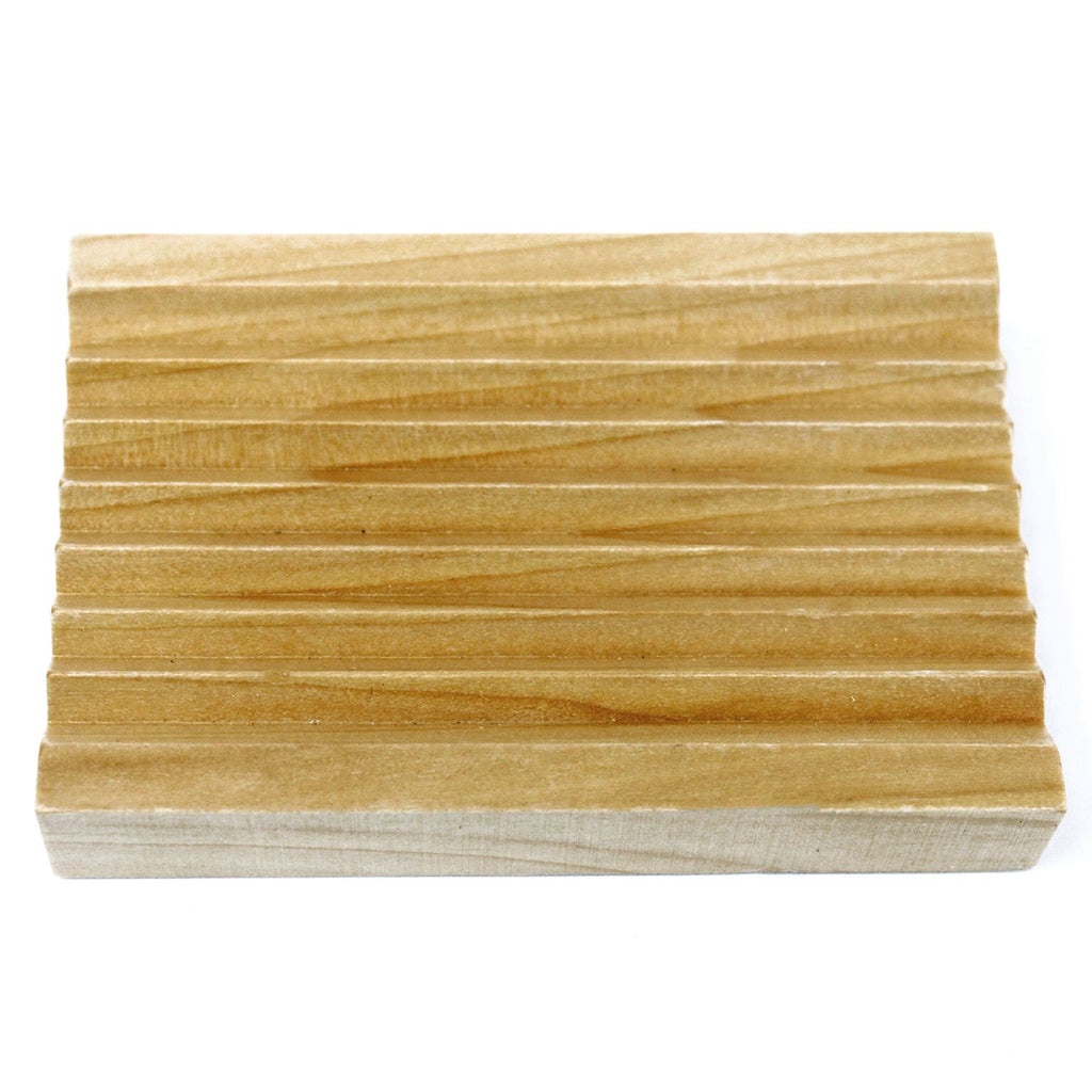 Hemu Wood Soap Dish with Groovy Design for Fresh Soap Storage