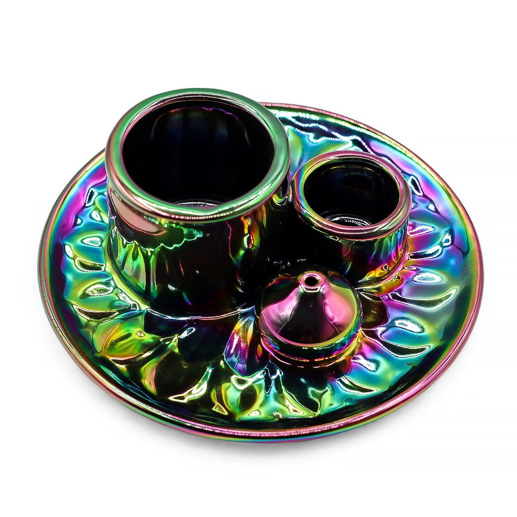 Palo Santo Stick Smudge Holder with Mandala Metallic Rainbow Design