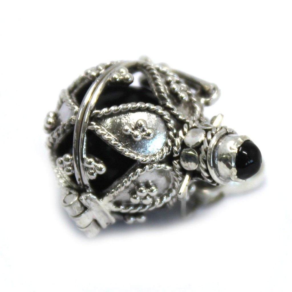 Silver Angel Bell Darkness 16mm with Artisan Crafted Design