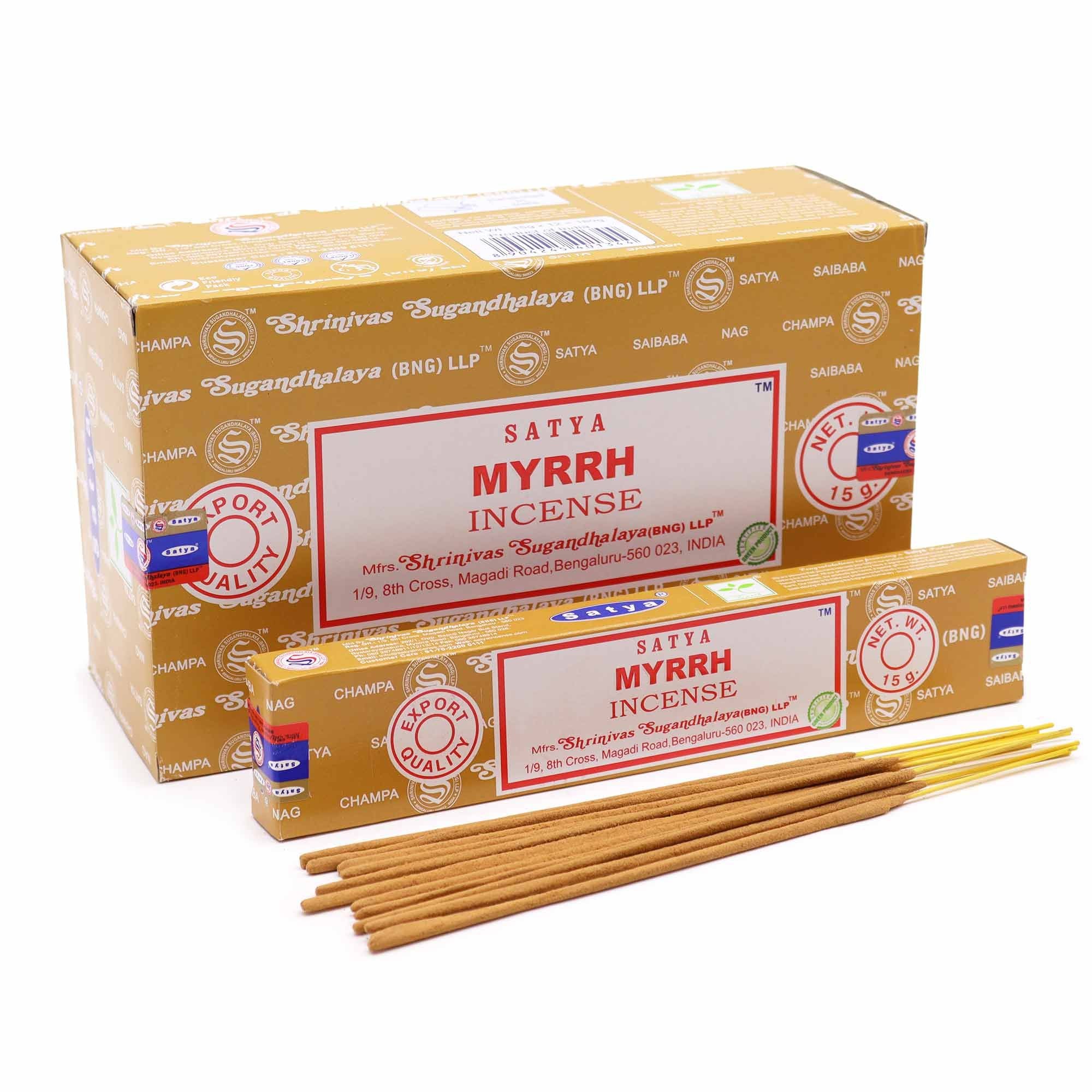 Satya Incense Sticks 15g Myrrh for Refreshing Home Fragrance