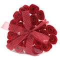 Set of 24 Soap Flower Heart Box with Red Roses for Gifting