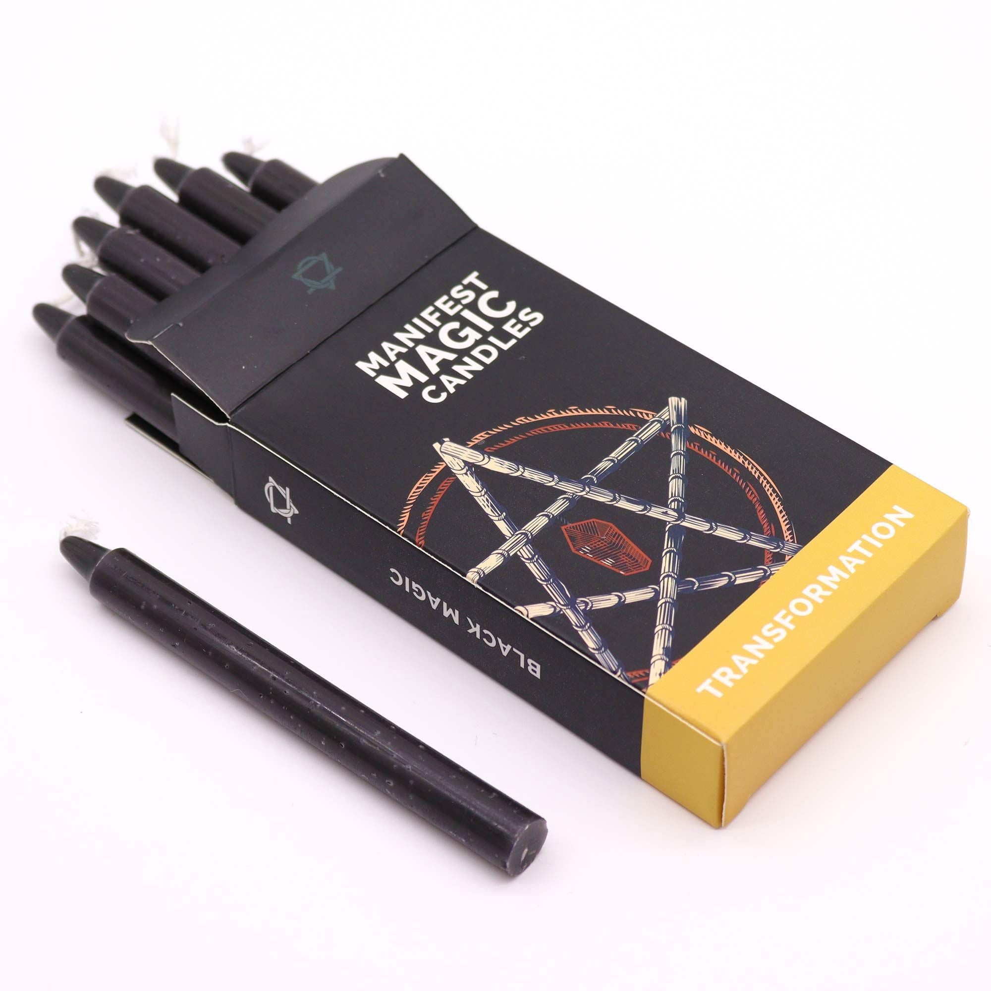 Manifest Magic Candles Pack of 12 Black for Meditation Practices