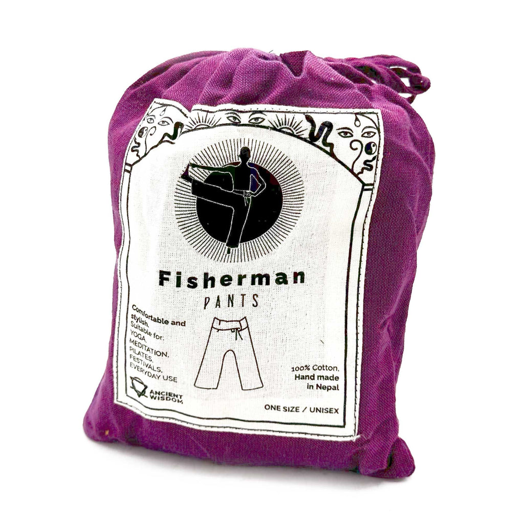 Yoga and Festival Pants Thai Fisherman with Mandala Design in Purple