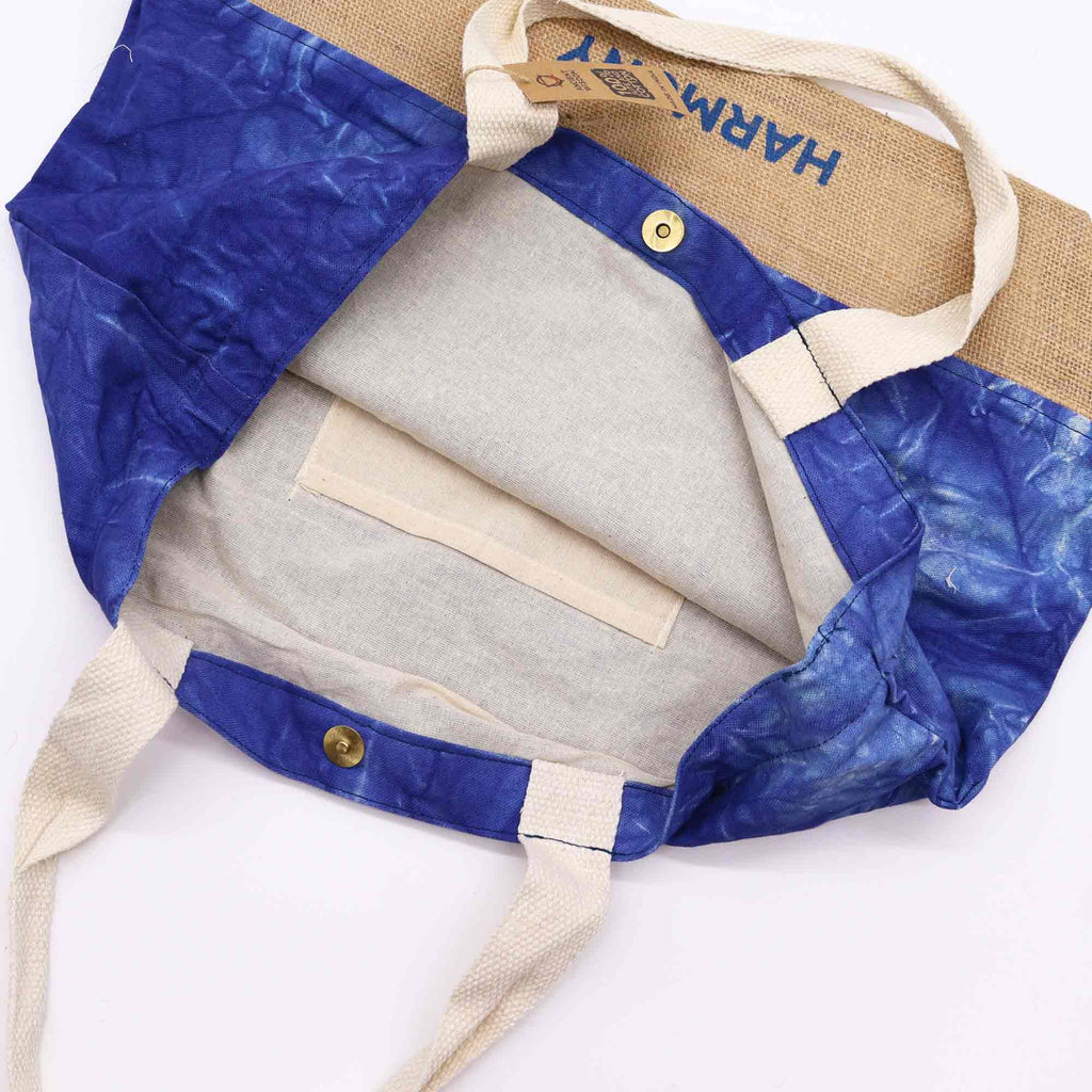 All Natural Bag in Blue Stonewash with Mandala Harmony Design