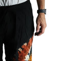Japanese Style Lounge Pants in Black Chocolate and Orange Design