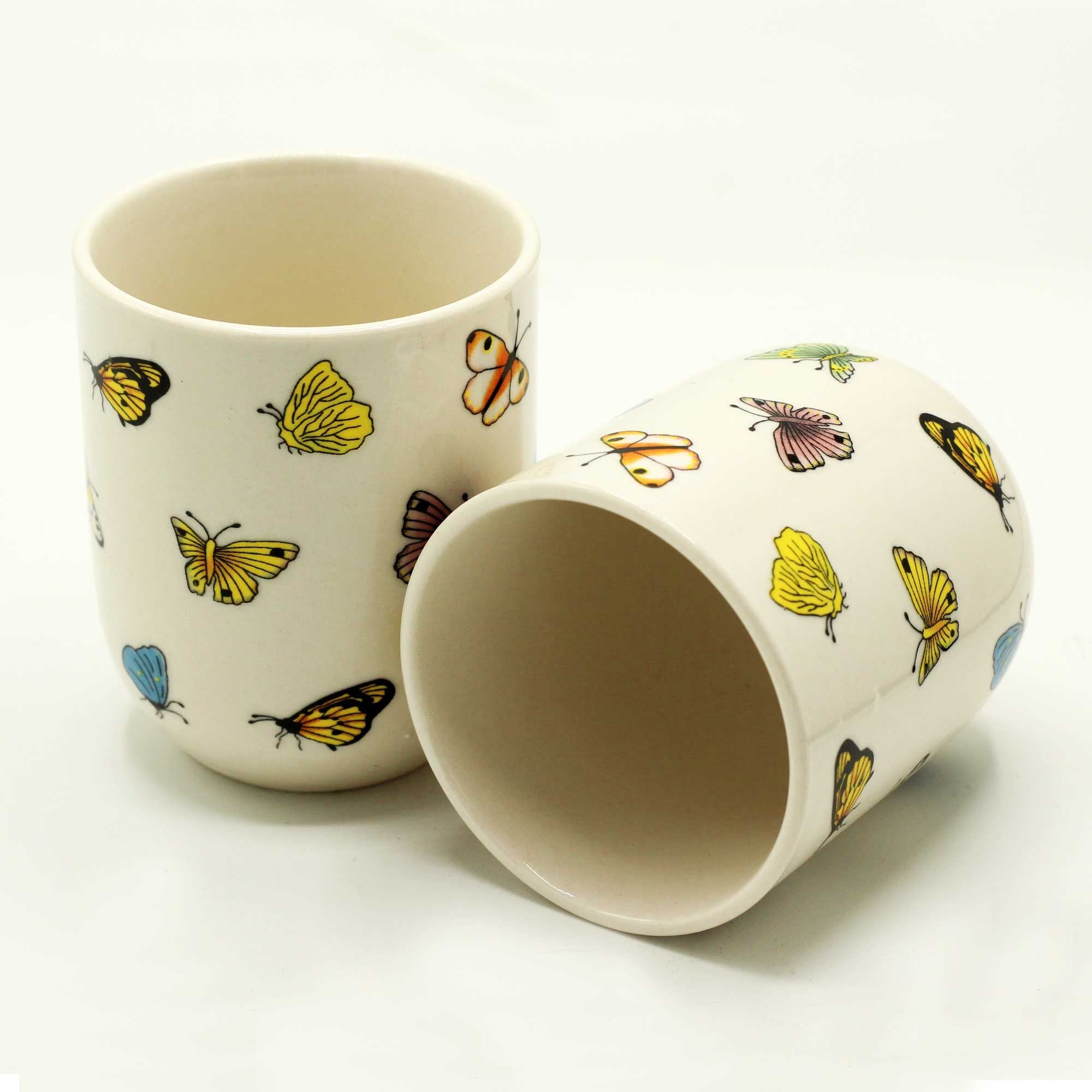 Charming Herbal Tea Cups with Butterflies for Unique Moments