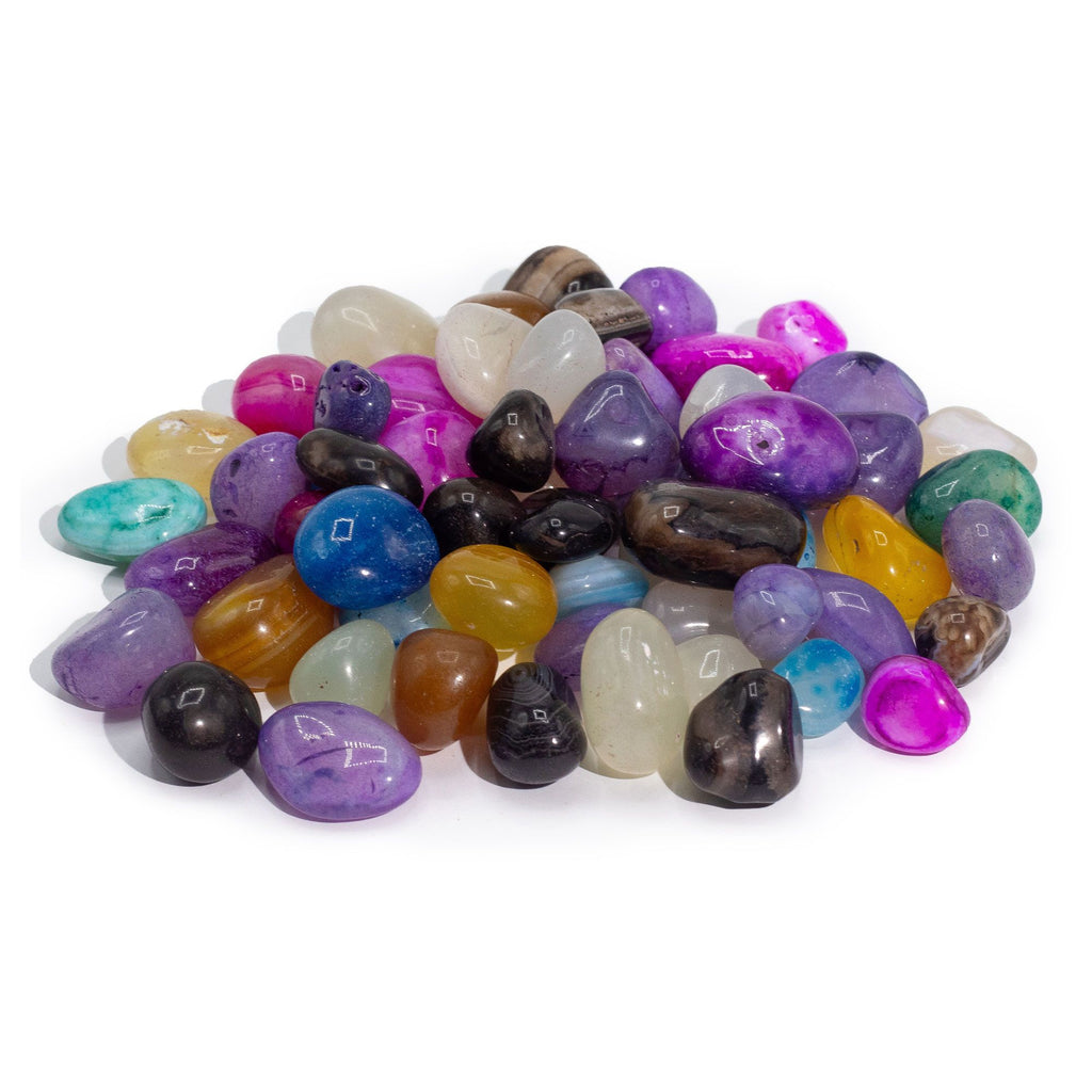 Bulk Treated Mixed Agate 1kg with 70 Colourful Unique Stones