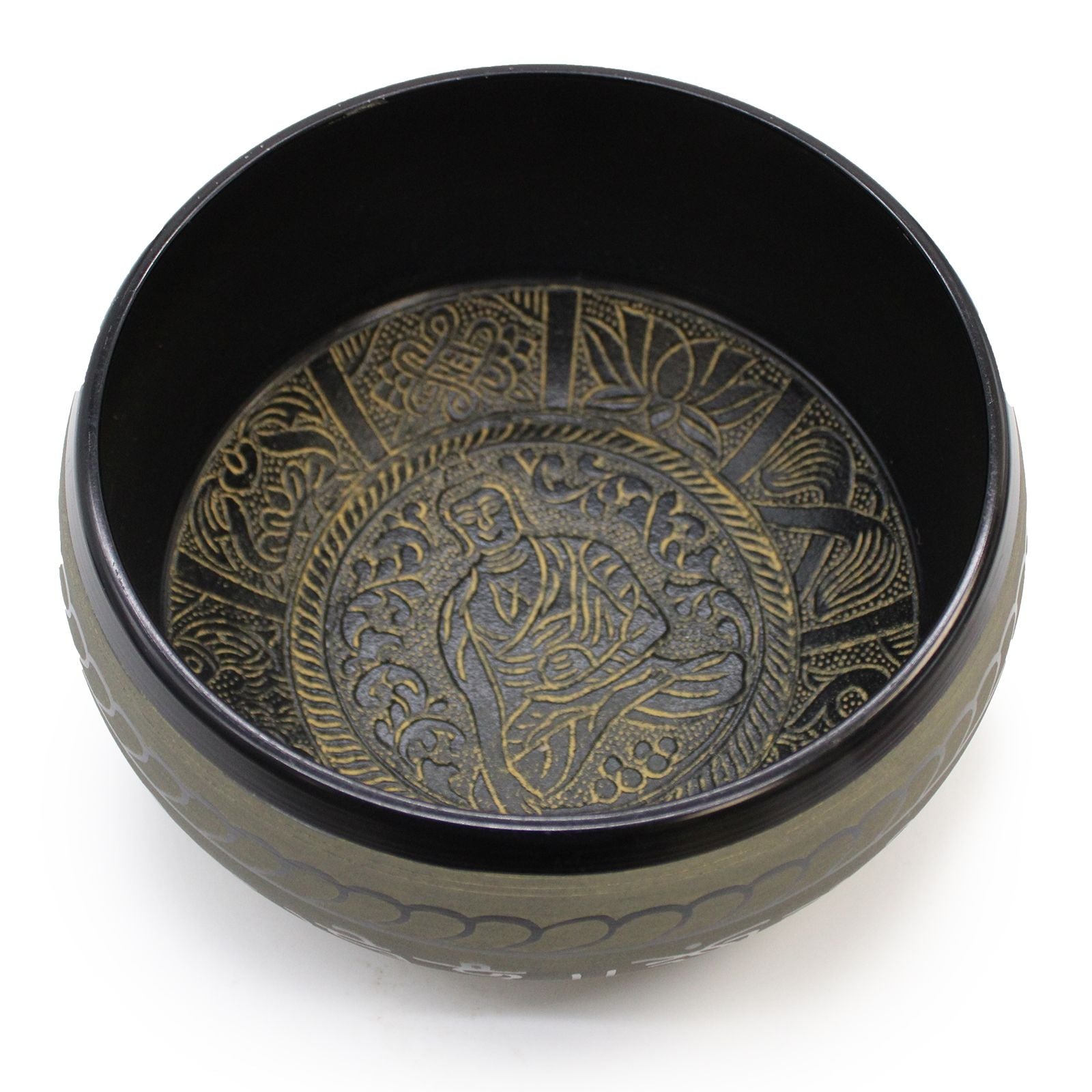 Extra Loud Tibetan Singing Bowl with Buddha Design for Sound Work