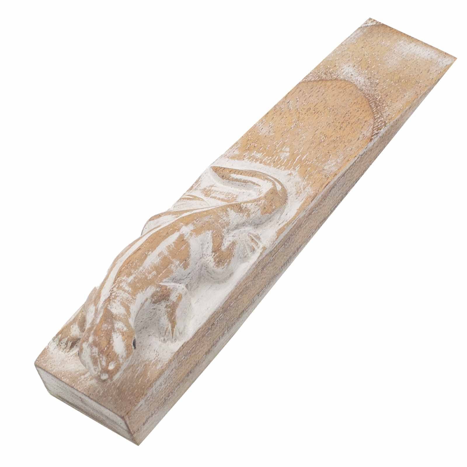 Hand Carved Gecko Doorstop Unique Decorative Home Accessory Piece