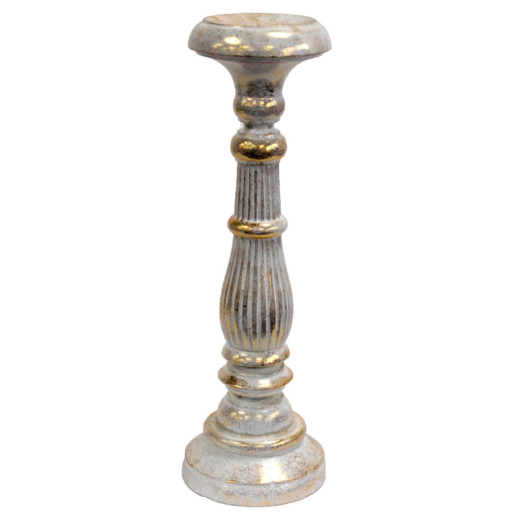 Large White Gold Candle Stand for Elegant Home Decor Display