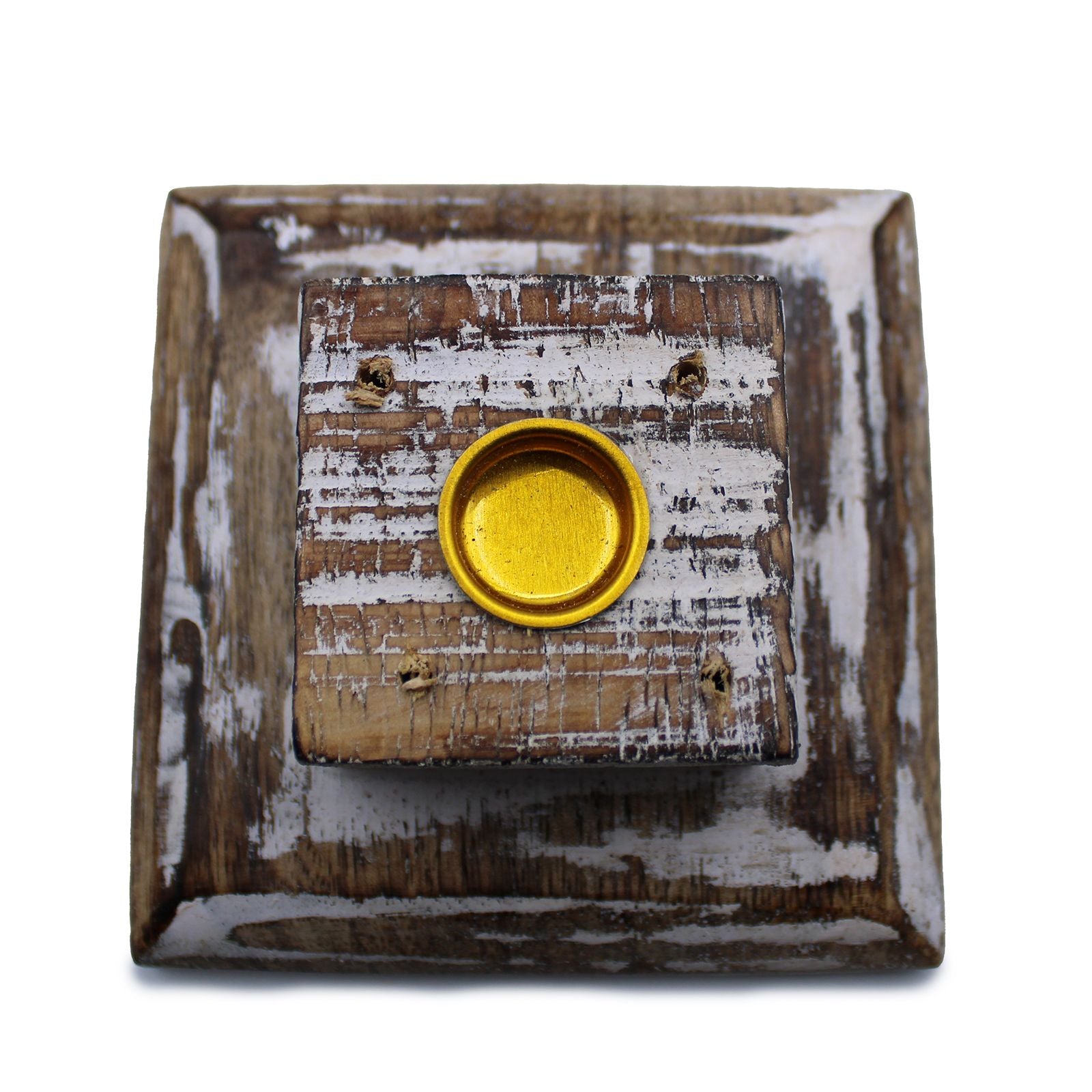 White Washed Incense Holder with Elegant Smoke Tower Design