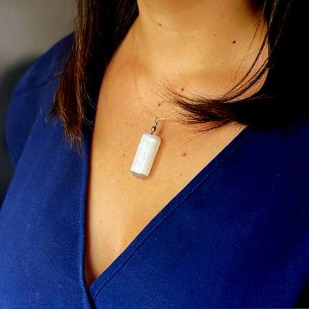 Selenite Obelisk Pendant for Stylish Everyday Fashion Accessory