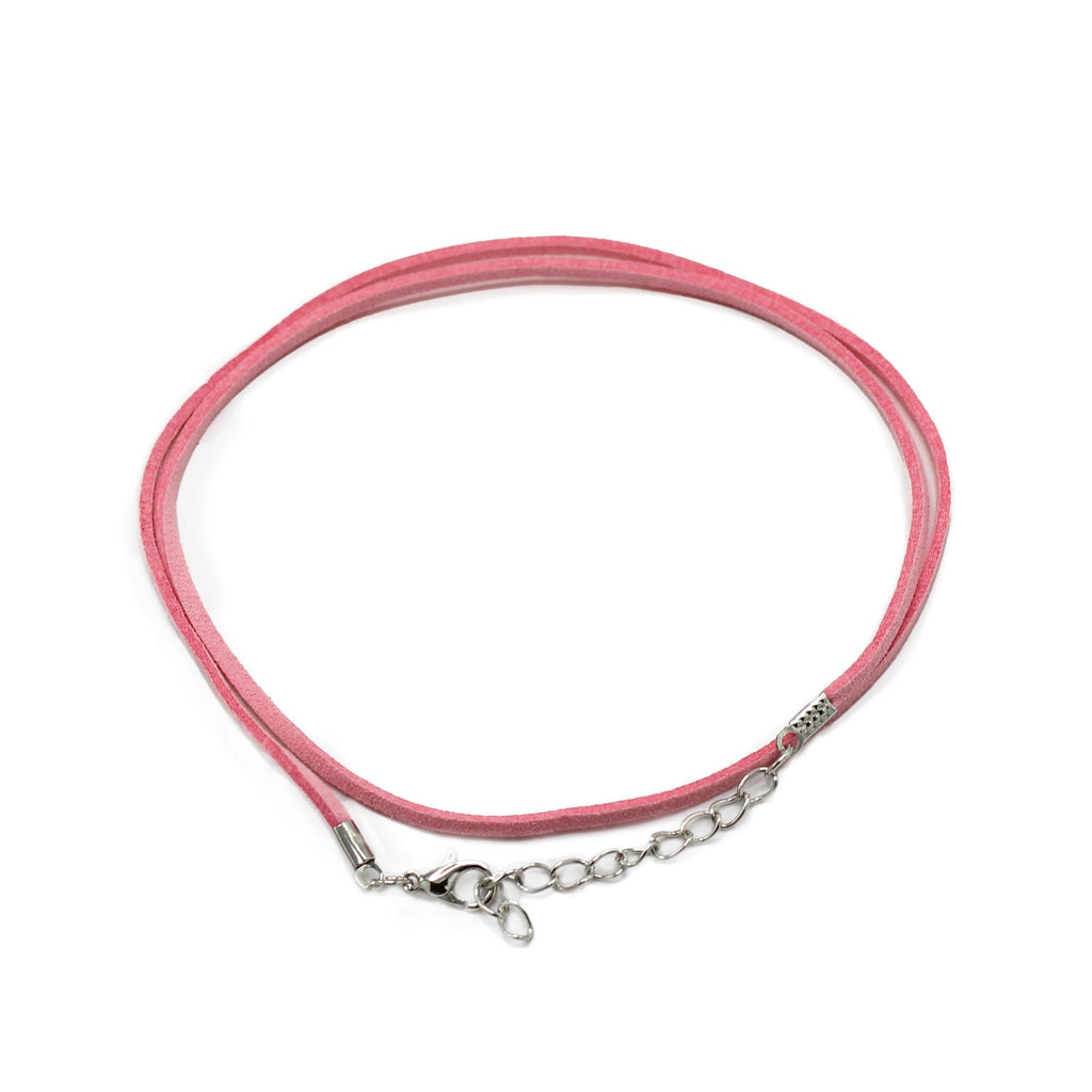 Faux Leather Pendant Cord in Pink 2.5mm x 55cm for Jewellery Making