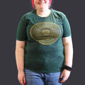 Nomad Sari Stonewashed Cotton T Shirt with Mandala Design Green