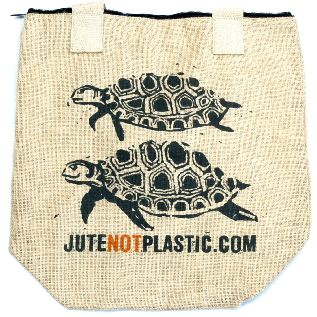 Eco Friendly Two Turtles Jute Bag for Sustainable Shopping Needs