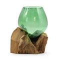 Recycled Beer Bottles Small Bowl on Wood for Unique Home Decor