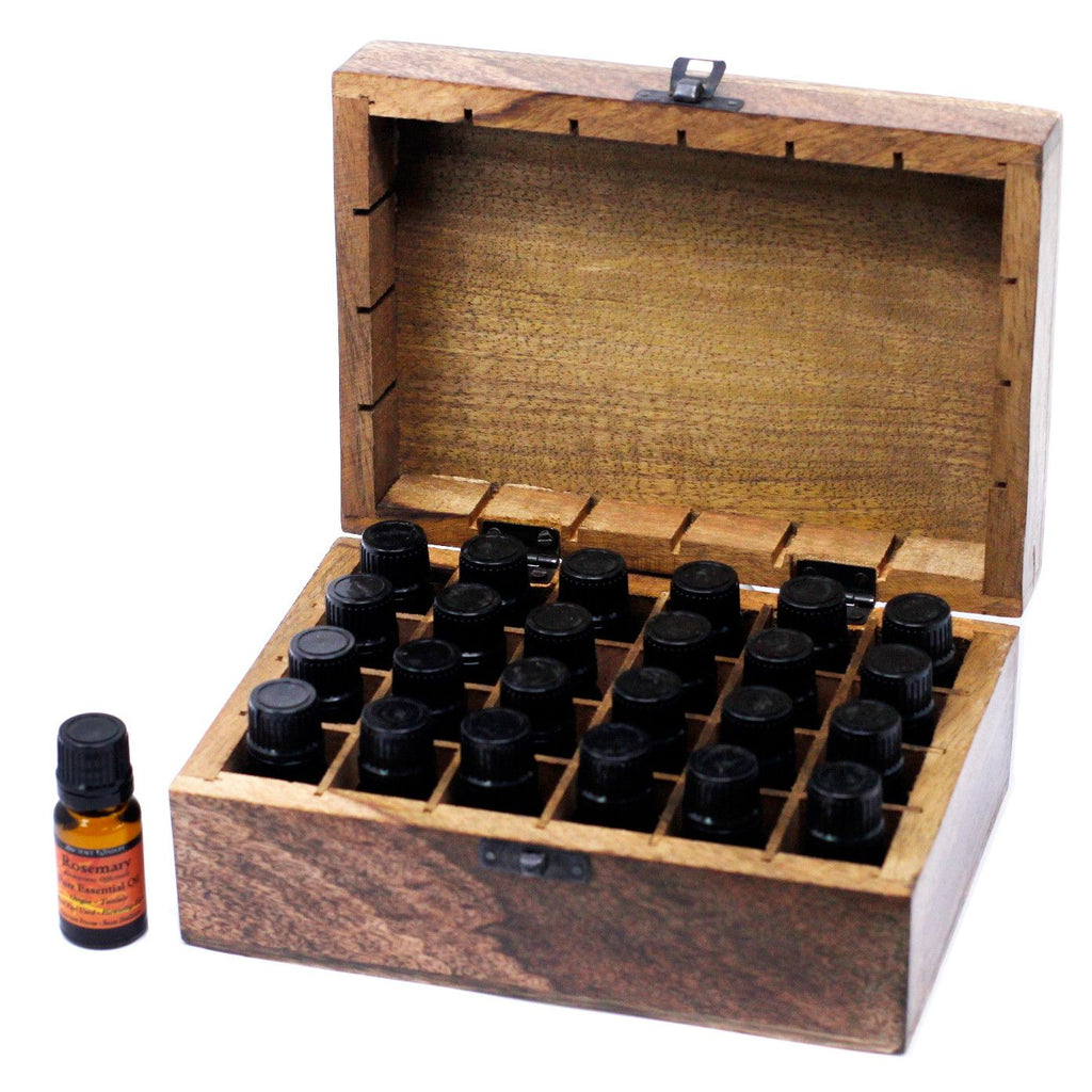Mango Aromatherapy Box for 24 Essential Oil Bottles and Gifts