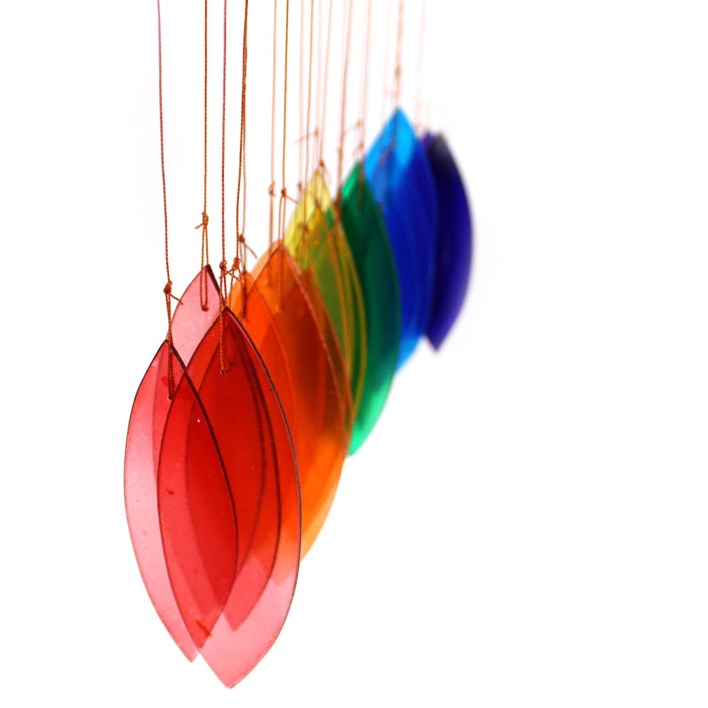 Rainbow Glass Chime Assorted Recycled Glass Wind Chimes