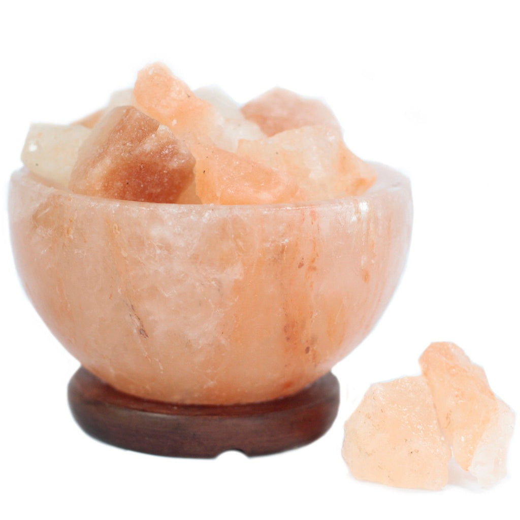 Himalayan Salt Fire Bowl and Chunks for Unique Home Decor Accent