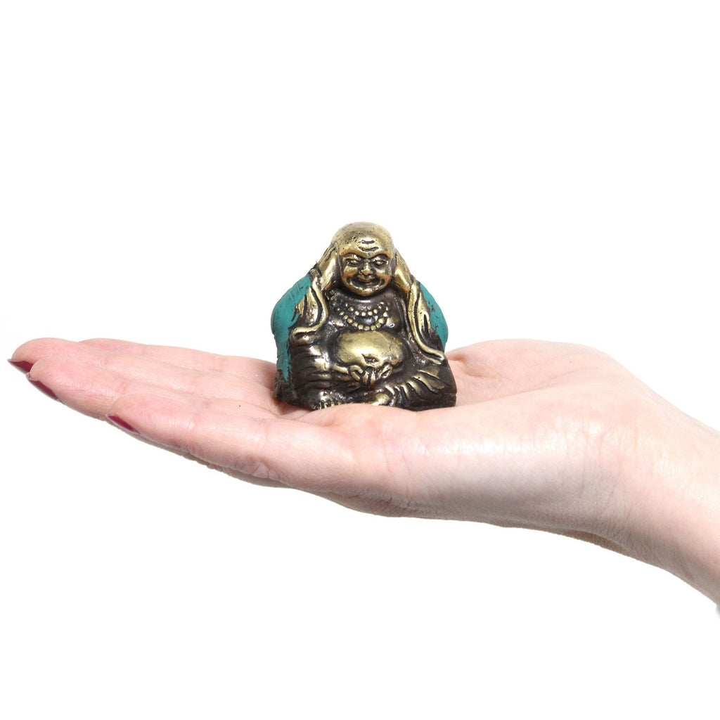 Set of 3 See No Evil Buddha Brass Fengshui Home Decor Objects