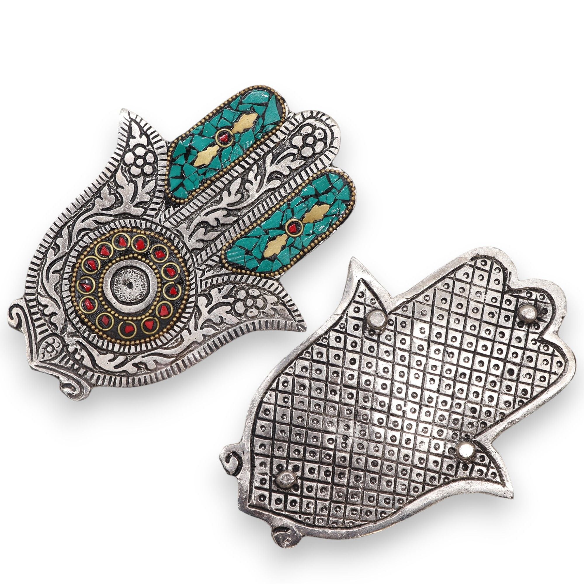 Green Small Hamsa Incense Holder with Iconic Design for Decor