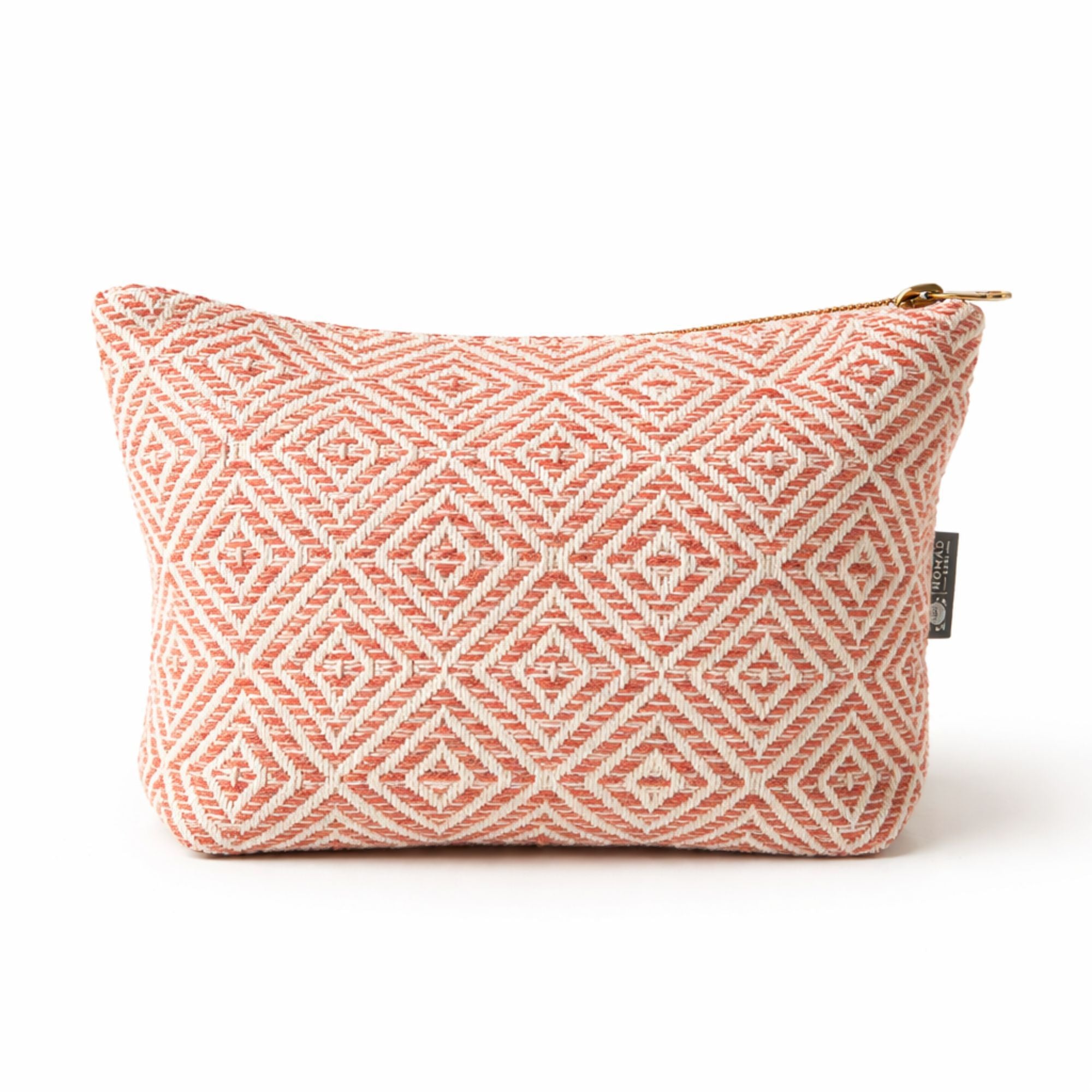 Nomad Sari Indian Jacquard Toiletry Bag with Coral Maze Design