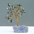 Moss Agate Gemstone Tree with Natural Rock Base for Home Decor