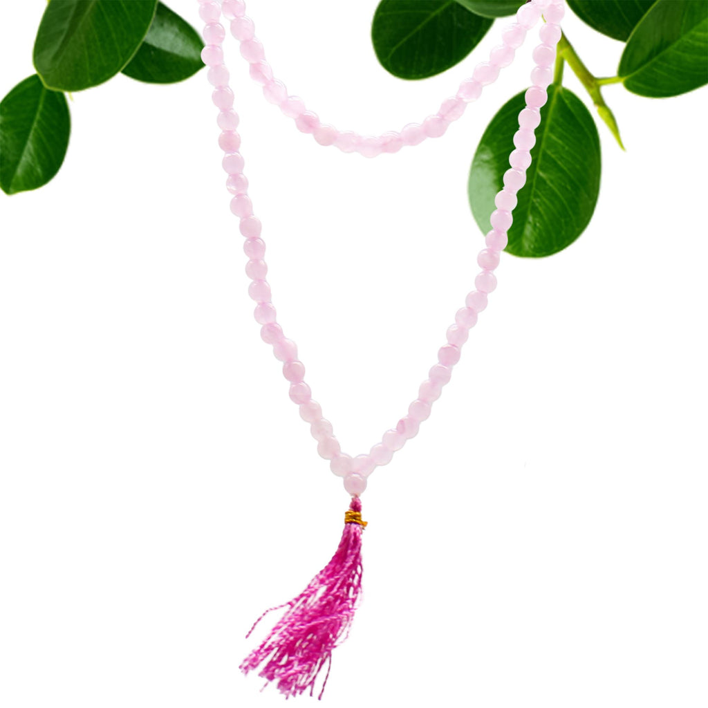 108 Bead Mala with Rose Quartz for Chanting and Meditation