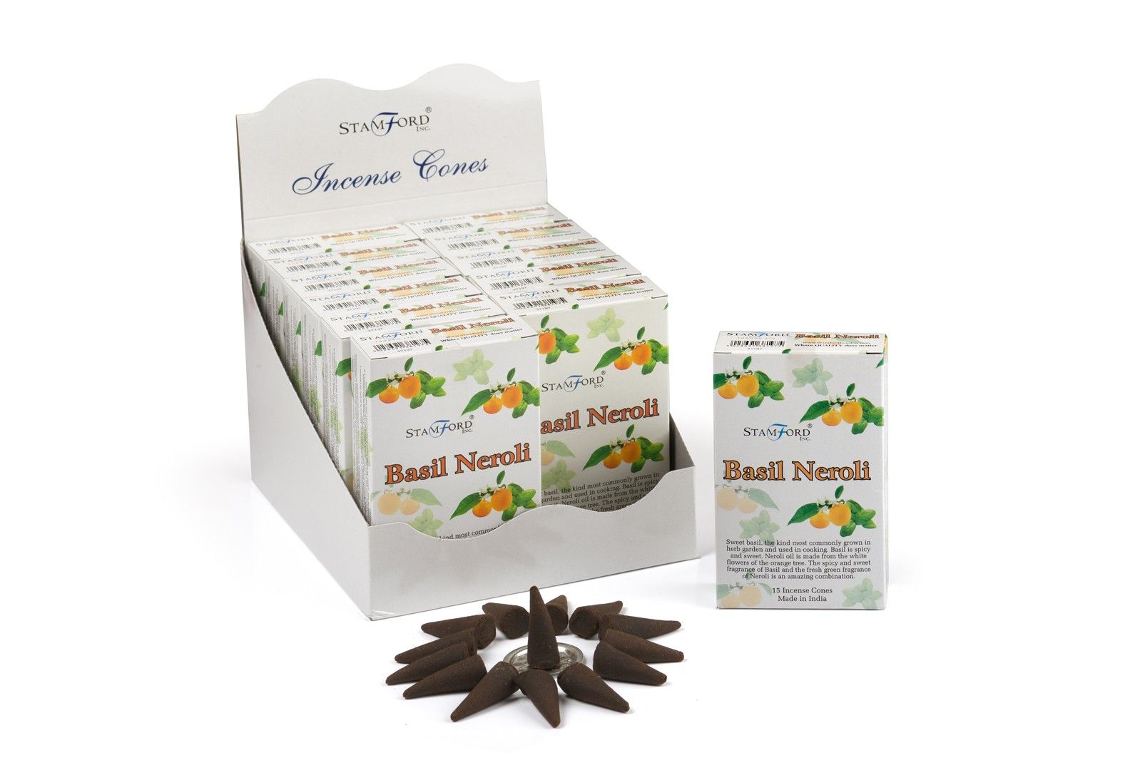 Basil & Neroli Incense Cones for Stylish Home Ambiance