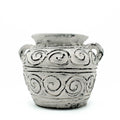 Greek Clay Plant Pot With Handles in Cream 15cm for Stylish Decor