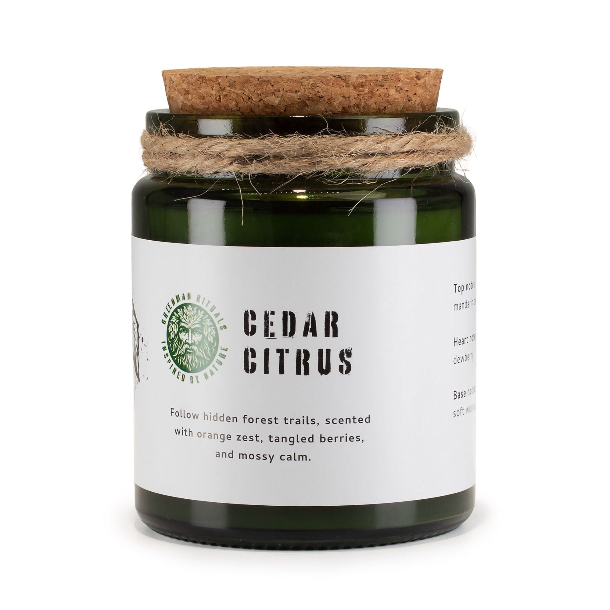 Greenman Woodwick Soy Candle Cedar Citrus in Elegant Glass Jar