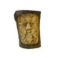 Small Green Man Tree Trunk Carving for Garden and Home Decor