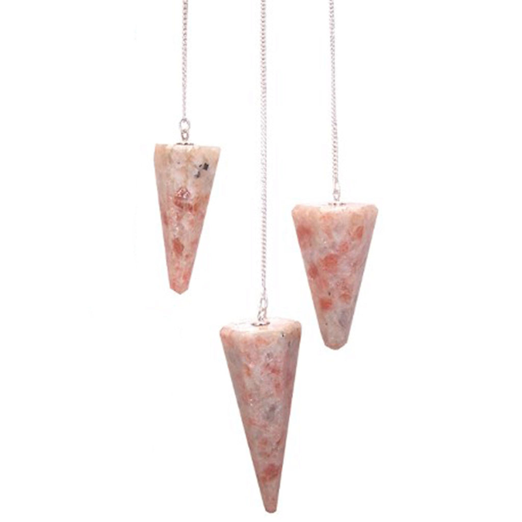 Magic Pendulum Sunstone Gemstone Dowsing Tool with Chain